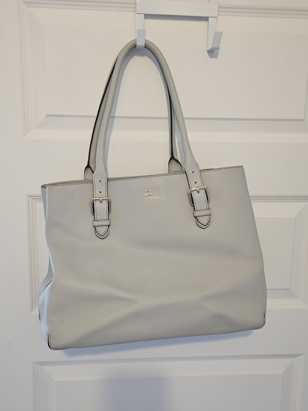 kate spade Light Gray Leather Shoulder Tote
